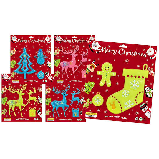 XMASfest Weihnachtsaufkleber 24x29 cm (Verschiedene Designs/Farben)