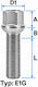 M14x1.5 Wheel Bolt, Bulge Seat, 14mm Radius, 17mm Wrench, 40mm Length
