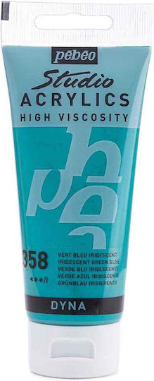 Studio Acrylics Acrylic Paint 100ml Pébéo 358 Iridescent Green Blue