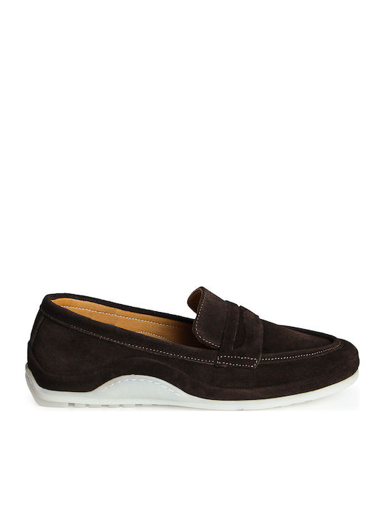 Mago Shoes Δερμάτινα Γυναικεία Μοκασίνια σε Καφέ Χρώμα