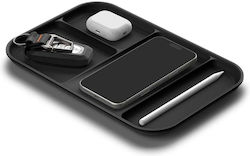 Spigen Δίσκος Οργάνωσης Ld403 Ahp10136 Τέσσερις Θήκες Υποδοχή Στήριξης Τηλεφώνου Αντιολισθητική Βάση Πολυουρεθάνη Μαύρο