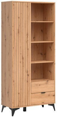 Библиотека Ludale 116 Черен, Дъб Артисан 90x41x132 см