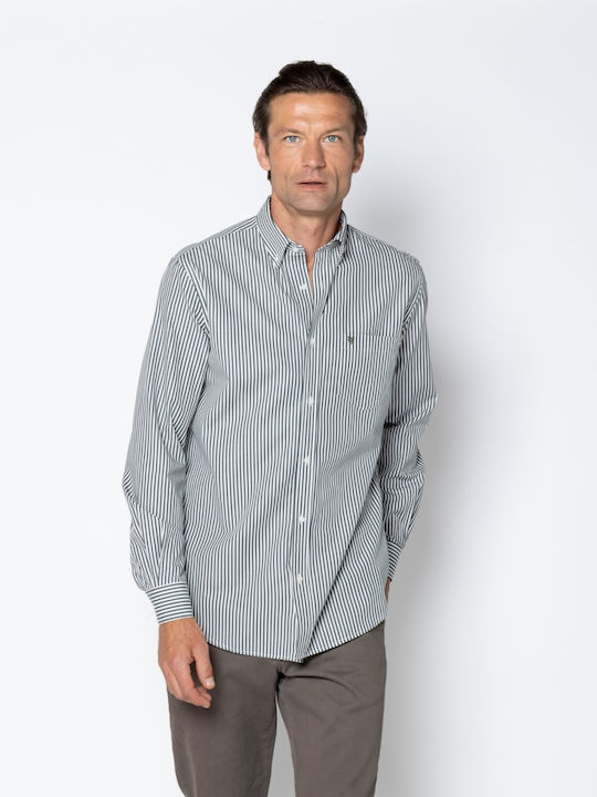 Acorn Long Sleeve Striped Shirt in Regular Fit Acorn