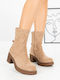 Women's Ankle Boots with Mid Heel Khaki