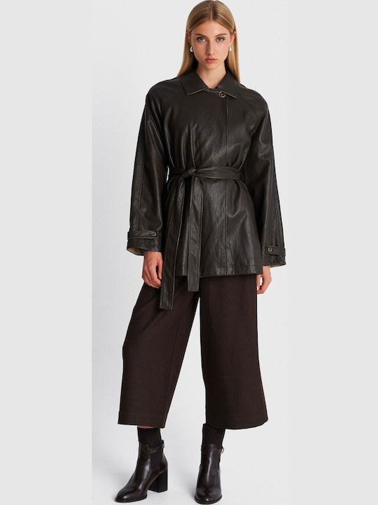 Women's Brown Biker Jacket