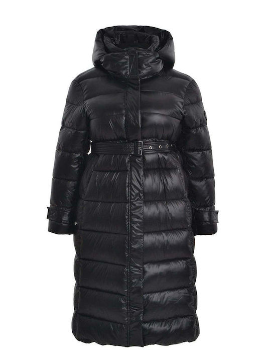 Дълго Дамско Puffer Яке за Зима Черно