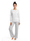 Donna Winterliches Damen-Pyjama-Set Grau