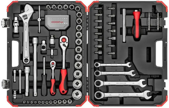Gedore Ratsche mit Steckschlüsseln 1\4" & 1\2" 97-tlg