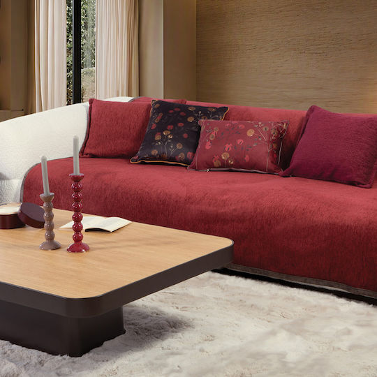 Nef-Nef Homeware Tanger 2-Seater Sofa Throw W180xL250cm Burgundy/Paprika