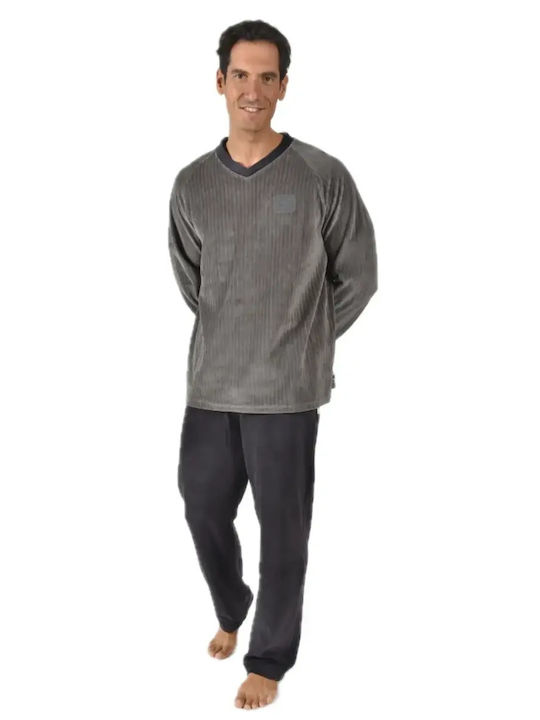 Guy Laroche Winter Men's Cotton Pyjamas Grey