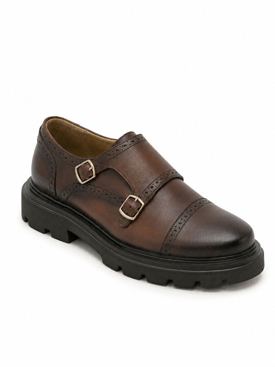 Loafers Bărbătești din Piele de Culoare Tabac