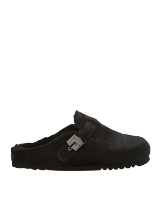 Saboturi de Piele cu Toc, de Culoare Neagră