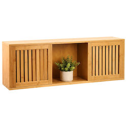 Relaxdays Dulap de Baie 92.5x20x33cm Lemn Natural 10053685