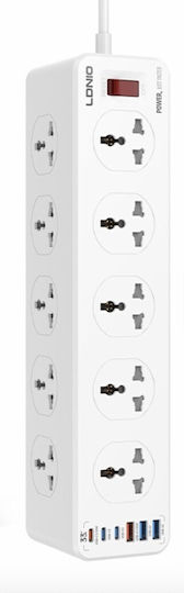 Ldnio Πολύπριζο με 3 USB-A και 3 USB-C
