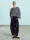 Women's Balloon Loose Fit Trousers Black