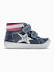 Kids High Sneakers with Hook & Loop Closure Blue