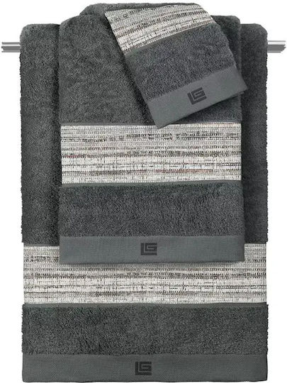 Guy Laroche Set de 3 Prosoape de Baie Anthracite cu Greutatea de 500 g/m²