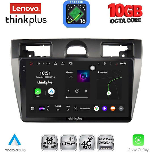 Lenovo Auto-Audiosystem für BMW X2 / X6 und Ford Fiesta 2005–2008 (Bluetooth/USB/WLAN/GPS/Apple CarPlay/Android Auto) mit 9-Zoll-Touchscreen