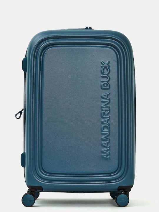 Mandarina Duck Logoduck Mittelgroßer Reisekoffer Blau mit 4 Rädern, 69 cm Hoch