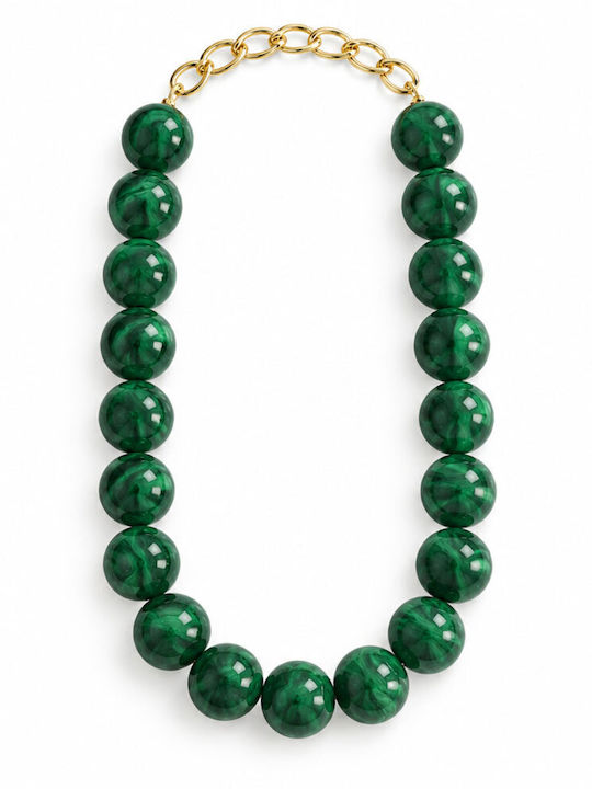Touch Колие с Перли Зелено