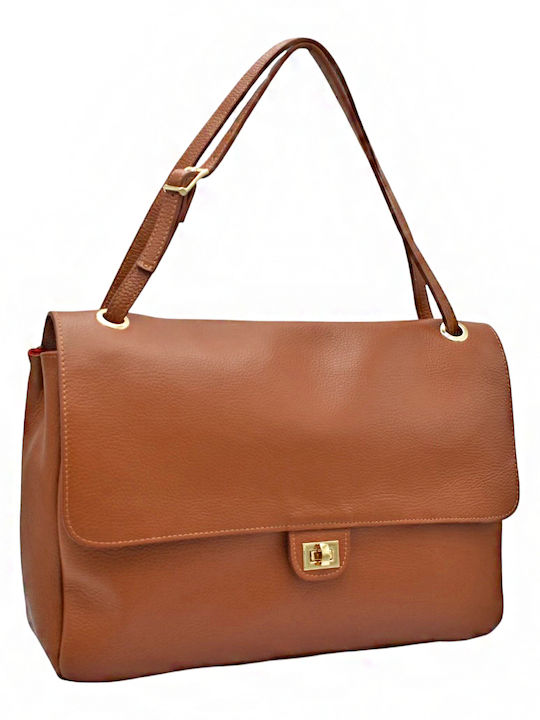Geantă de Damă din Piele, de Umăr / Crossbody, Maro Tabac