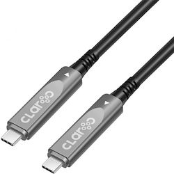 Claroc USB 3.1 Videokabel USB-C Stecker – USB-C 60 W Schwarz 15 m