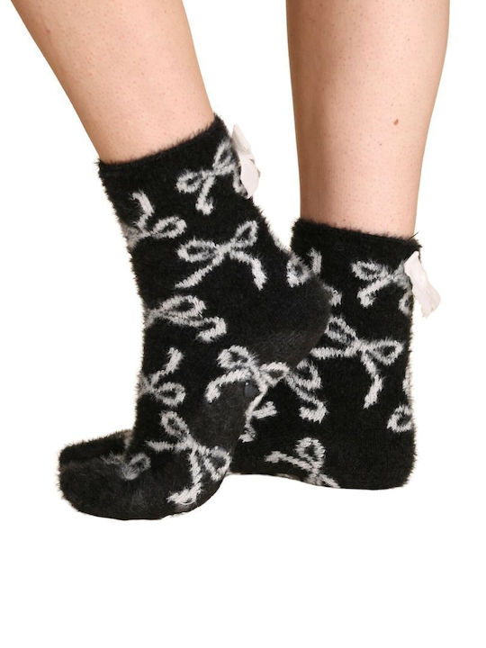 Noidinotte Damen Socken Einfarbig Schwarz