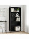 Bookcase Black Oak 55.5x33x174 cm