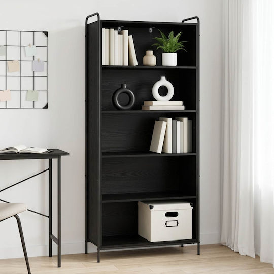 Bookcase Black Oak 55.5x33x174 cm