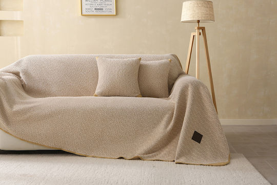 Beauty Home 8833 Sesselüberwurf aus Chenille 175 x 180 cm Beige