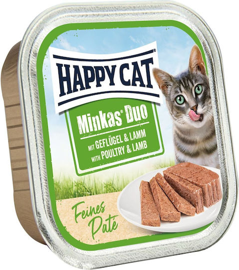 Happy Cat Duo Nassfutter für Katzen mit Huhn und Lamm 100 g