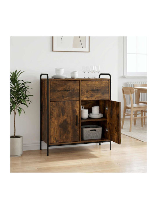 Wooden Sideboard with Drawers Brown 97x33x81 cm