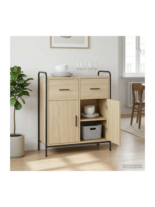 Wooden Sideboard with Drawers Sonoma 97x33x81 cm