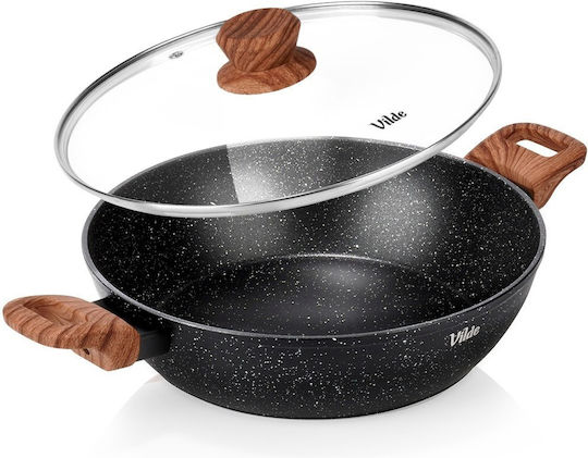 Vilde Granitica Aluminiumpfanne mit Deckel und Steinbeschichtung 28 cm