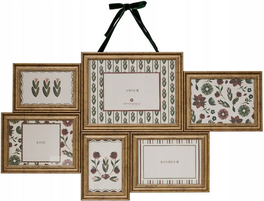 Atmosphera 6-Photo Plastic Multi-Frame with Gold Frame