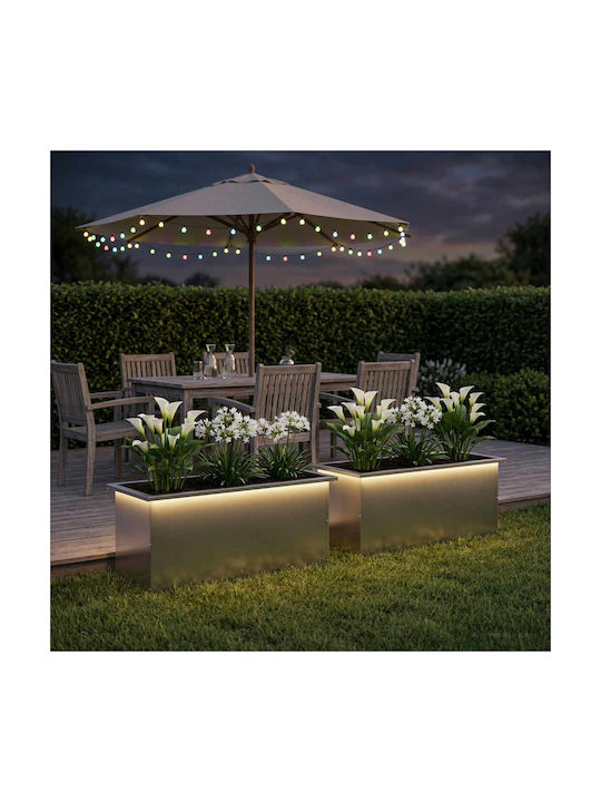 vidaXL Set of 2 Silver Metal Planter Boxes 40x4...