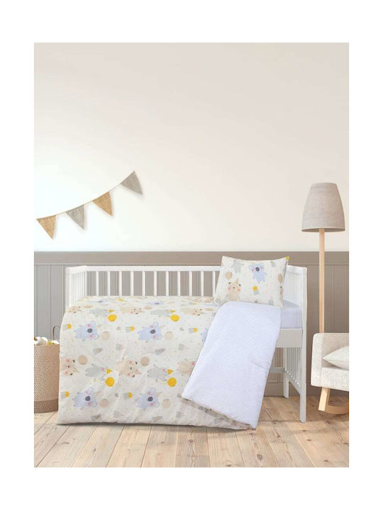 Nima Set of Cotton Fitted Crib Sheets White 70x...