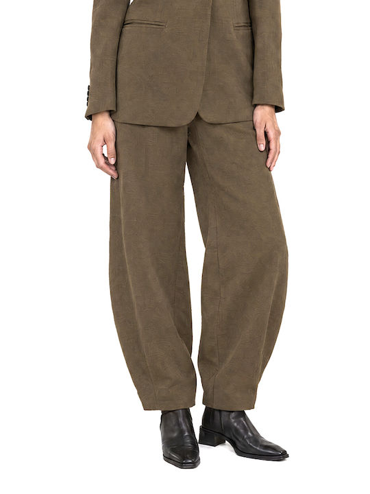 Zoya Women's High-Rise Fabric Trousers in Ballo...