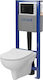 Cersanit Wall-Mounted Plastic Rectangular Low-Pressure Black Toilet Cistern