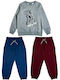 Kinder Jogginganzug-Set mit Sweatshirt, Grau, 3-teilig