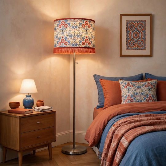 Oxygen Blue Carnation Floor Lamp H165xL20cm with E27 Bulb Socket