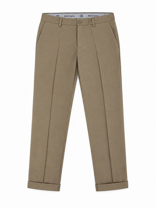 Makis Tselios Fashion Men's Chino Trousers Taba...