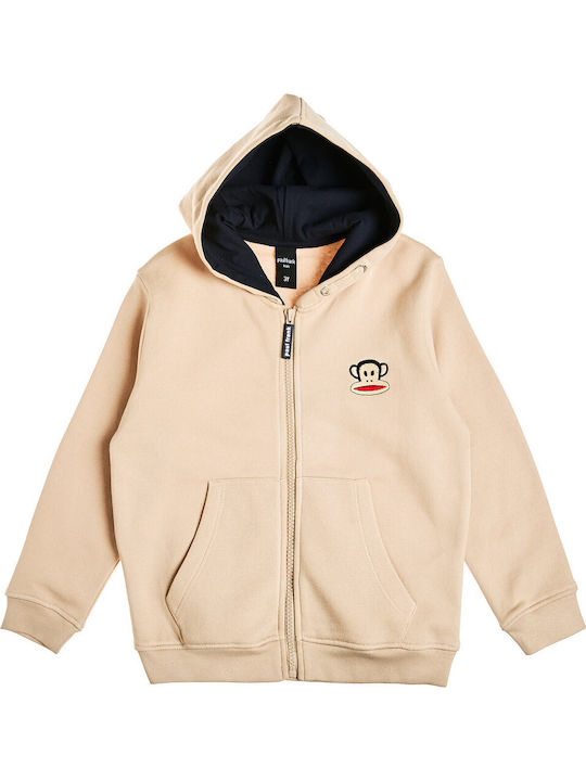 Kinder-Sweatshirtjacke mit Taschen Beige