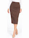 Midi Brown Skirt WB-17780-27SK-BROWN