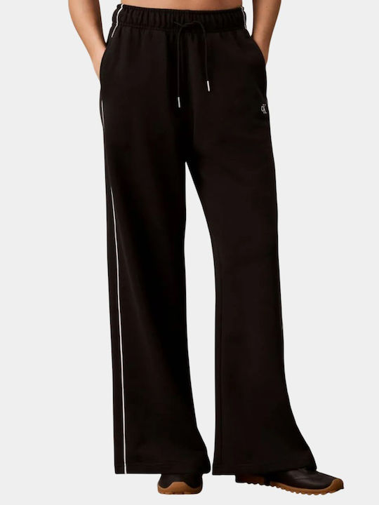 Pantaloni de Trening Evazați cu Talie Înaltă Negri
