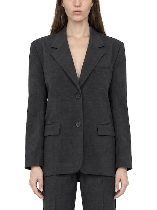 Black n Black Langer Damenblazer Anthracite