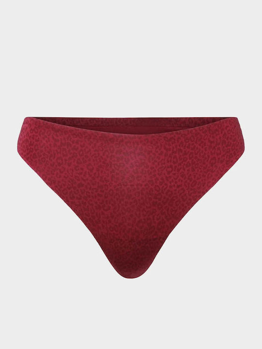 Damen-String Nahtlos Bordeaux