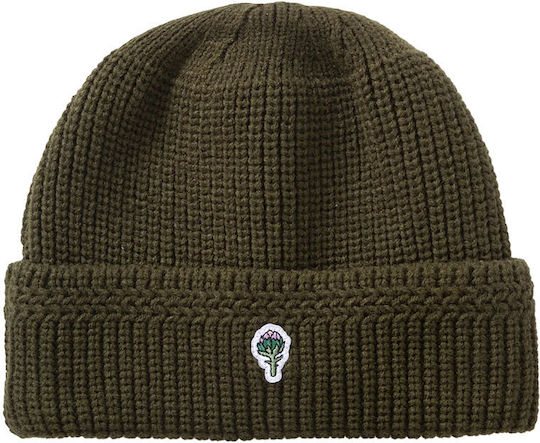 Men's Beanie with Rib Knit in Khaki