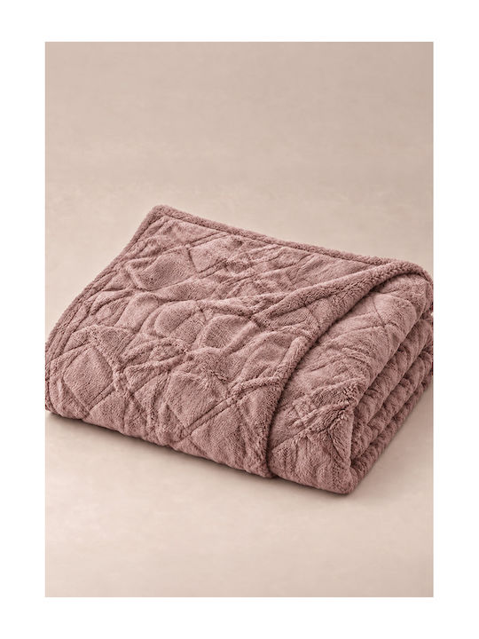 Comfort Double Fleece Blanket 220x240cm Pink