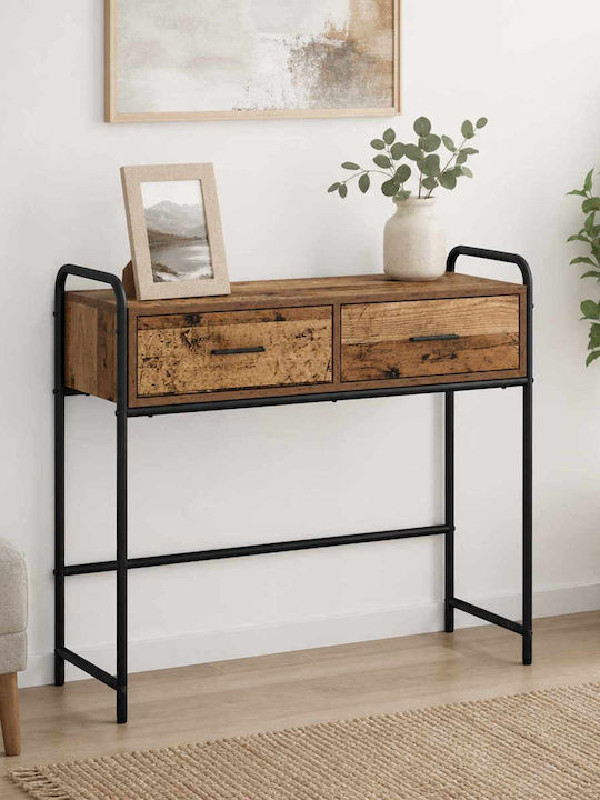 Konsolentisch aus Holz und Metall Schwarz L90xB...